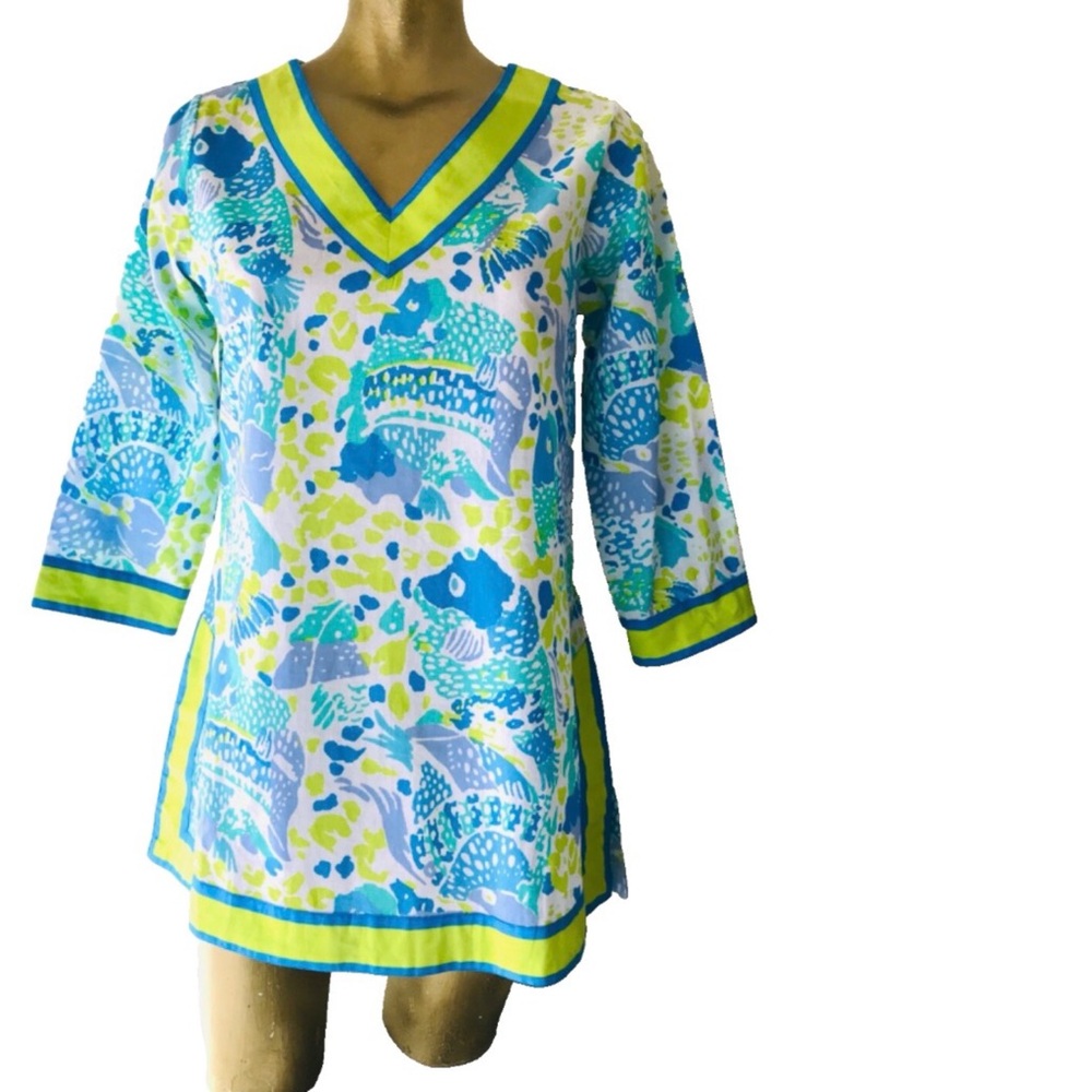 GRETCHEN SCOTT Tropical Resortwear TUNIC TOP XS